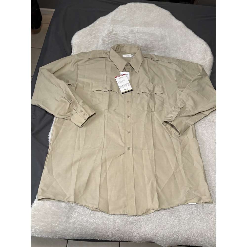 New Elbeco Paragon Plus Premium Poplin Work Uniform Long‎ Sleeve Size 18.5 36/37